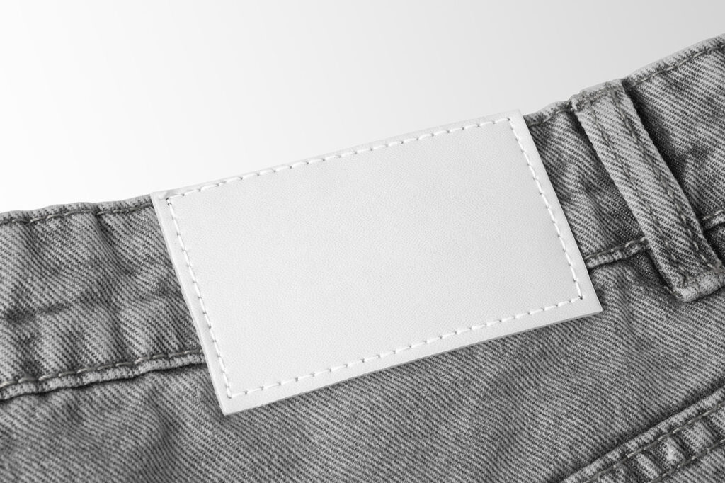 Close-up Vision of Jeans Label Mockup