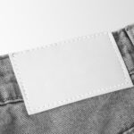 Close-up Vision of Jeans Label Mockup