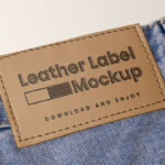 Close-up Vision of Jeans Label Mockup