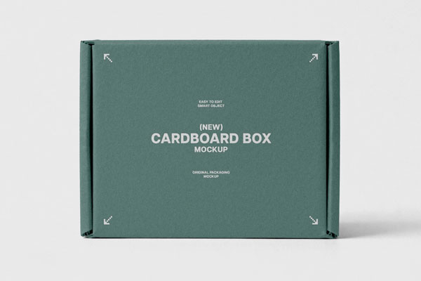 Closed Cardboard Box Mockup