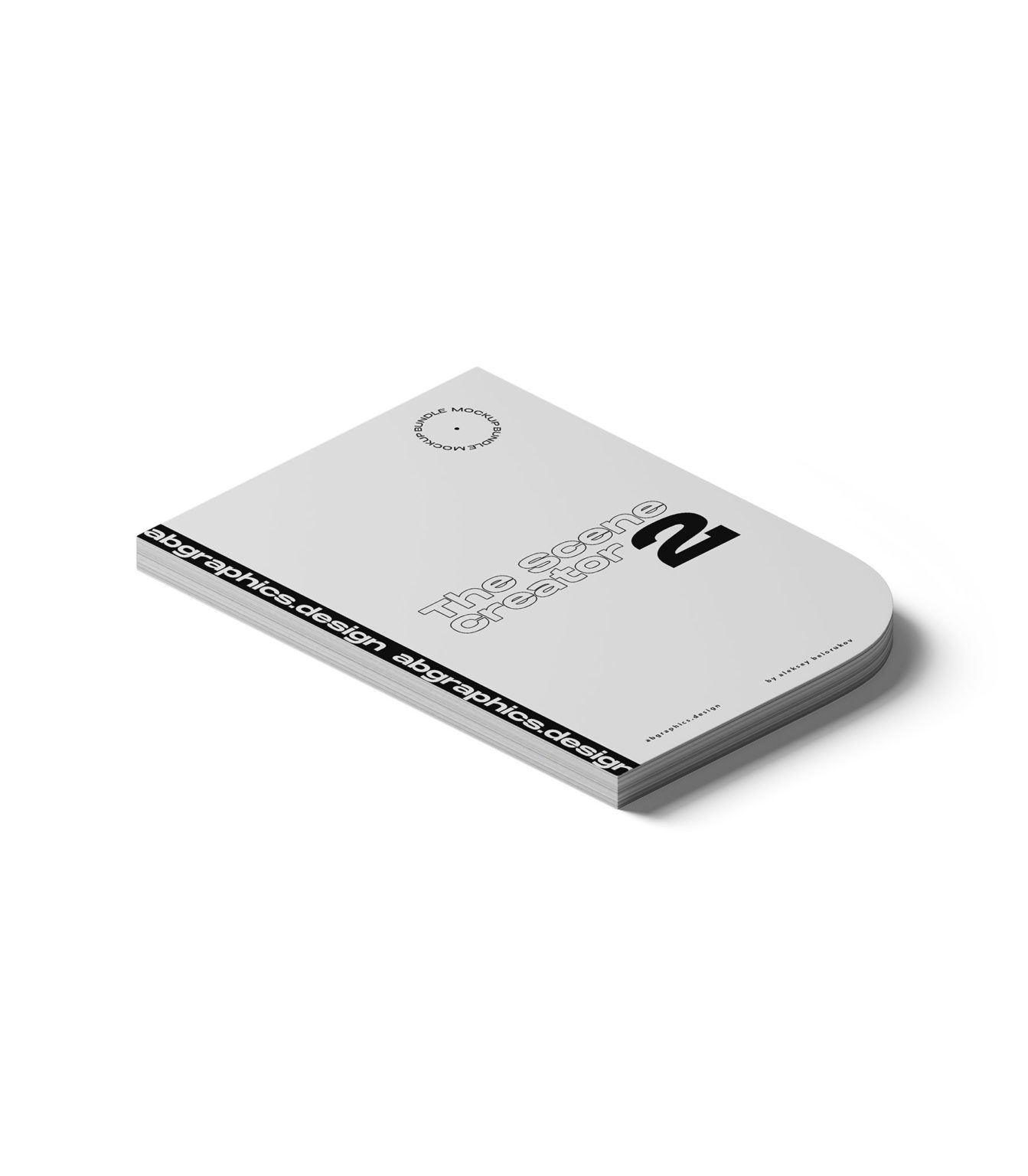 Closed Notepad Mockup in Perspective View FREE PSD
