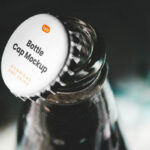 Closes-up View of Glass Bottle Cap Mockup