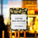 Coffee Bag at Sunset Mockup