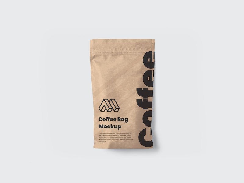 Coffee Bag Mockup in Front View