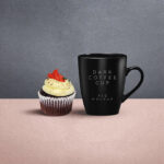 Coffee Mug Mockup with Front View and Cupcake