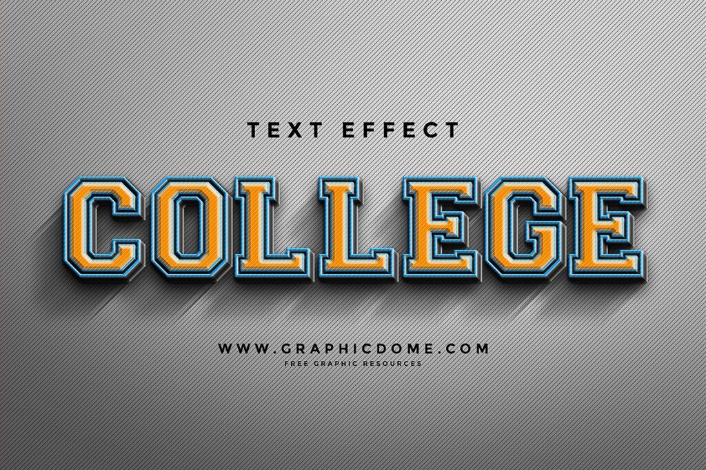 College 3D Text / Logo Effect