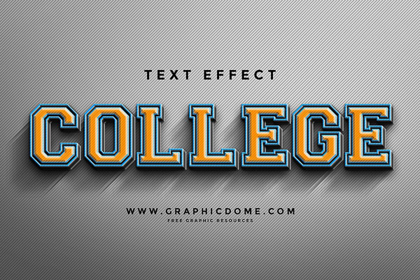 College 3D Text / Logo Effect