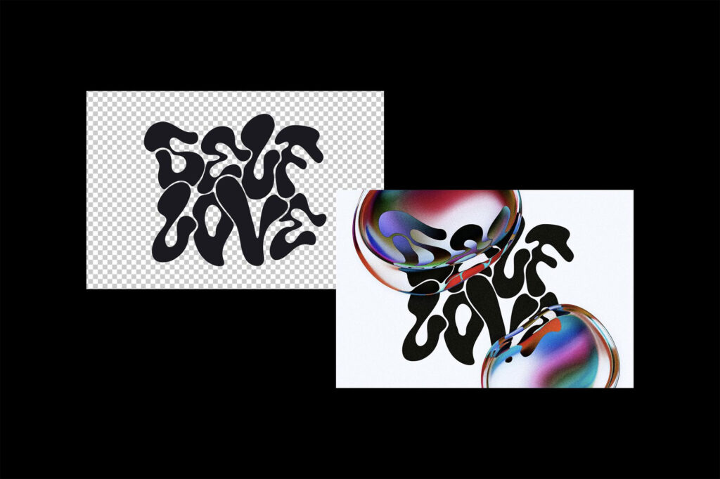 Color Blob Text Logo Effect