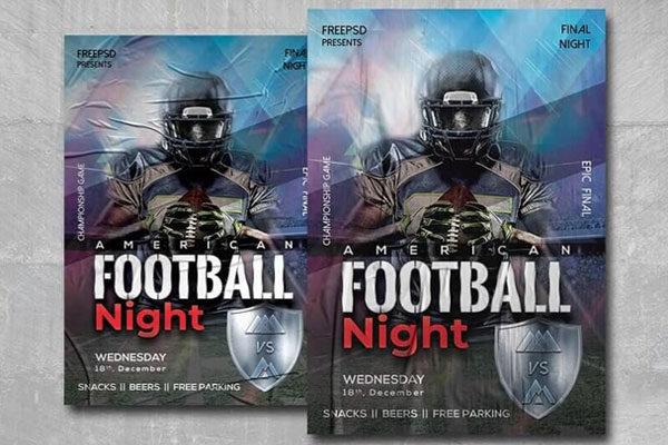 Colorful American Football Flyer and Facebook Cover Templates