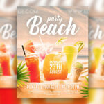 Colorful Border Beach Party Flyer Template