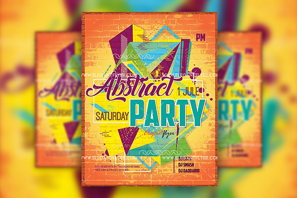 Colorful Border Party Flyer Template and Facebook Cover