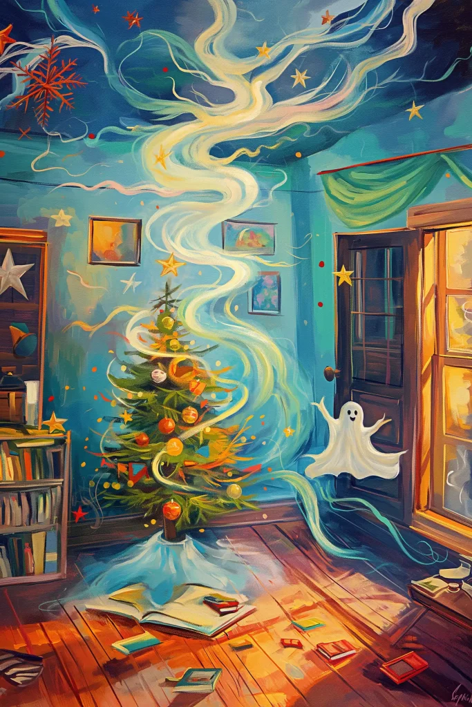 Colorful Christmas Tree Friendly Ghost