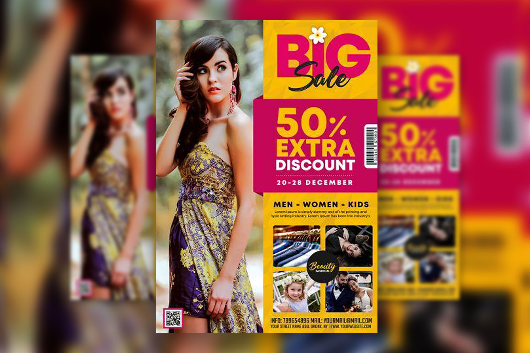 Colorful Fashion Big Sale Flyer Template FREE PSD