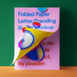 Colorful Folded Letter Paper Mockup
