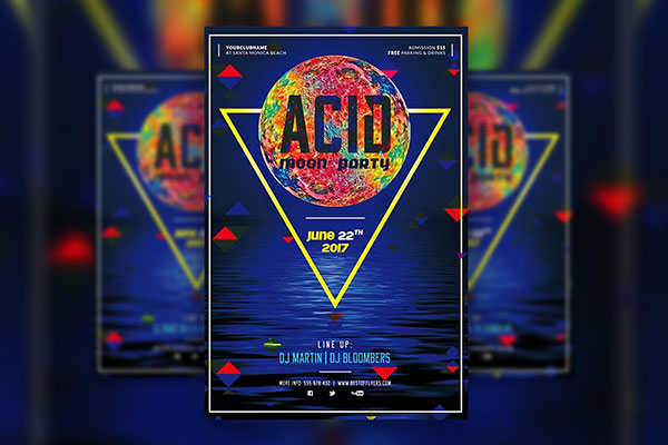 Colorful Modern Nightclub Party Flyer Template