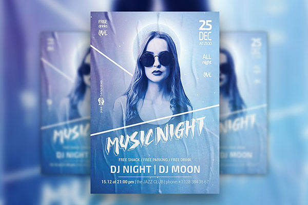 Colorful Music Night Flyer Template Plus a Facebook Cover
