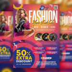 Colorful Year End Fashion Sale Flyer Template