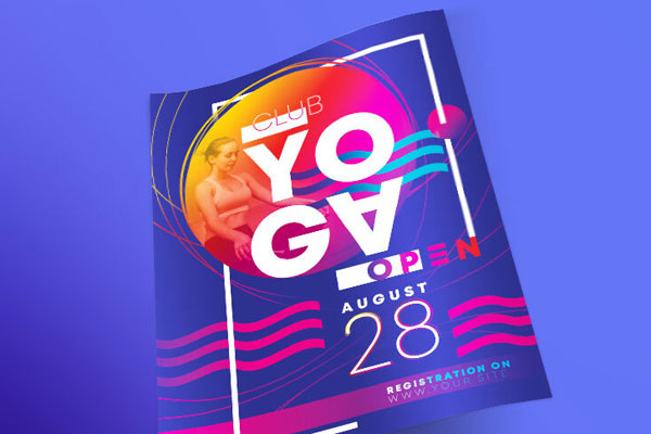 Colorful Yoga Club Facebook Cover and Flyer Template