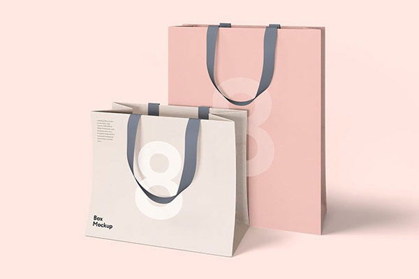Combinations of a Bag-Bag and a Box-Bag mockup