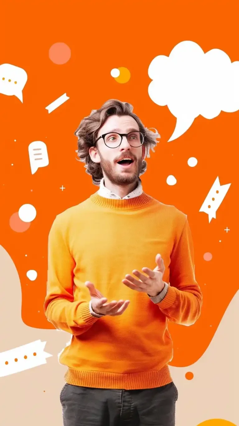 Comic Man Speaking English ai prompt preview