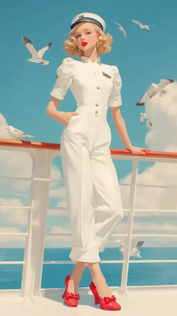 Commercial Illustration Girl in Navy Suit