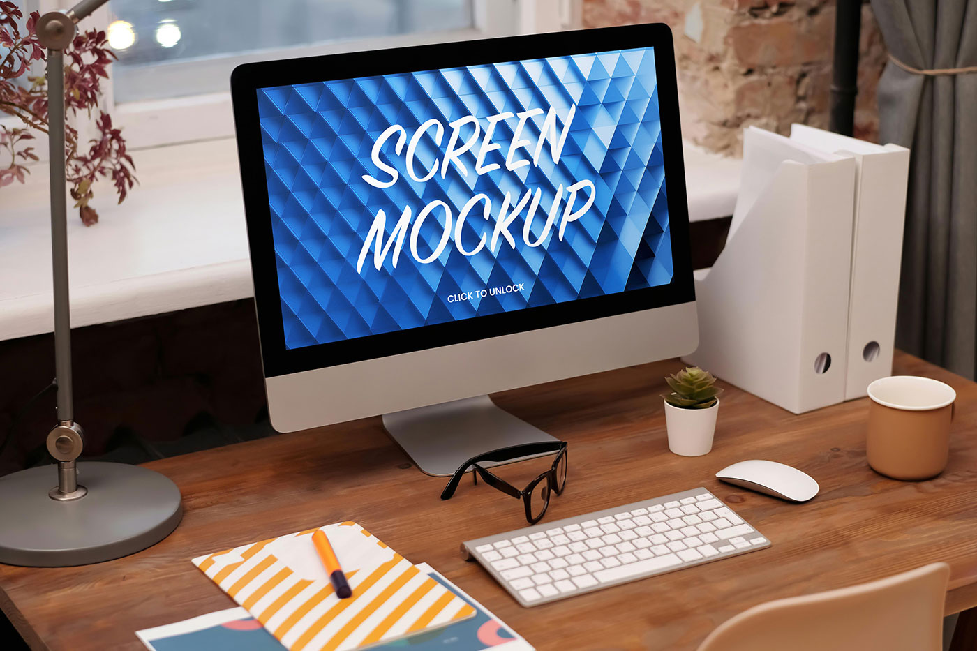 Free Computer iMac Mockup PSD Template