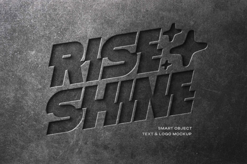 Concrete Text Effect and Logo Mockup