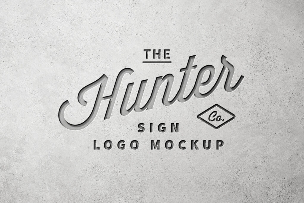 Concrete Wall Logo Mockup / Text Effect in Front View