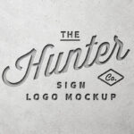 Concrete Wall Logo Mockup / Text Effect in Front View