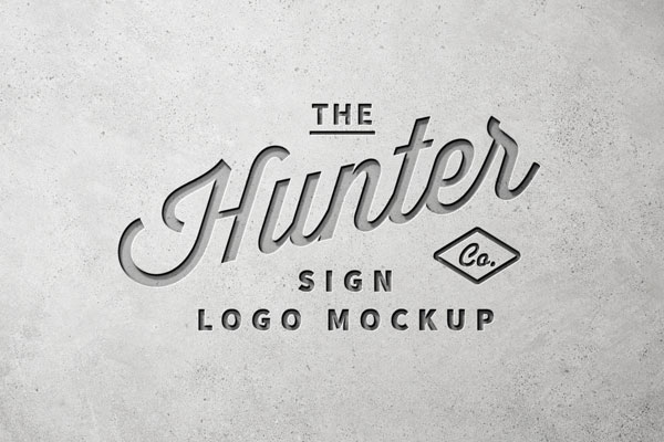 Concrete Wall Logo Mockup / Text Effect in Front View