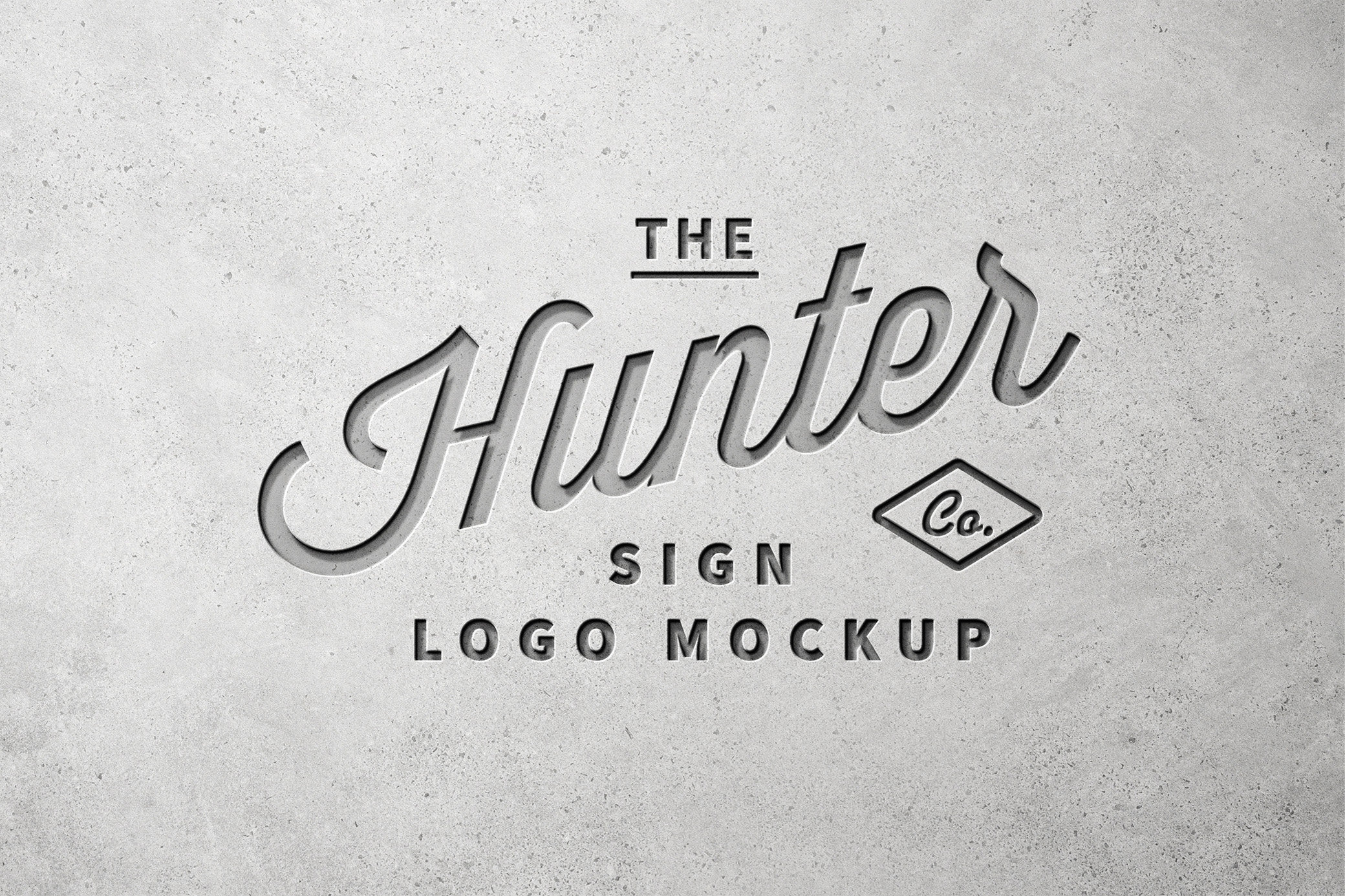 Concrete Wall Logo Mockup in Front View FREE PSD