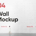 Concrete Wall Mockup Featuring a Woman From Back View