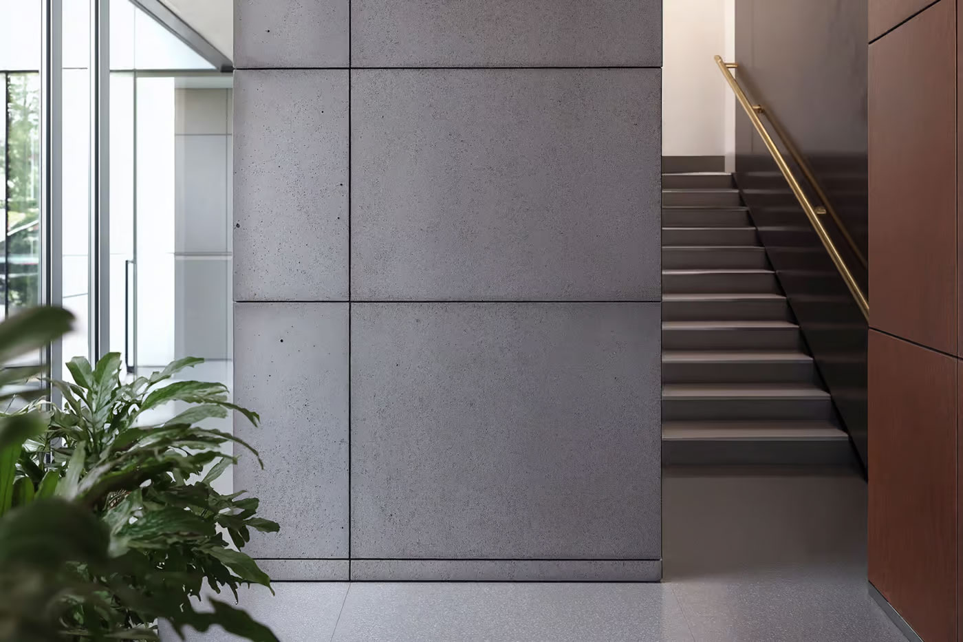 Free Concrete Wall on the Office Mockup PSD Template