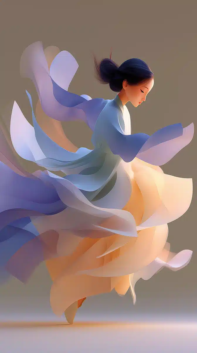 Contemporary Chinese Dancer Illustration