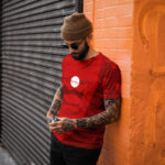 Cool Guy Wearing a Short Sleeve T-Shirt Mockup