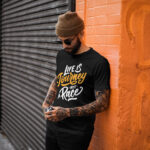 Cool Guy Wearing a Short Sleeve T-Shirt Mockup