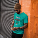 Cool Guy Wearing a Short Sleeve T-Shirt Mockup