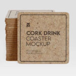 Cork Drink Coaster Mockups