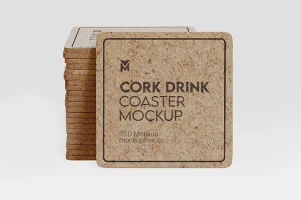 Cork Drink Coaster Mockups