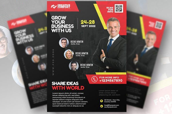 Corporate Geometric Business Seminar Poster Flyer Template