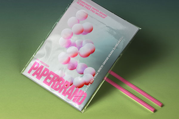 Corporate Paper Branding Mockup in Perspective Sight