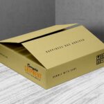 Corrugated Shipping Box Placed in Perspective Mockup