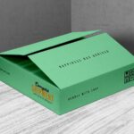 Corrugated Shipping Box Placed in Perspective Mockup