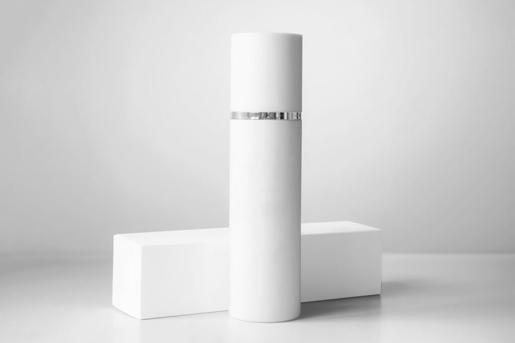 Cosmetic Bottle with Box Mockup
