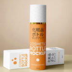 Cosmetic Bottle with Box Mockup