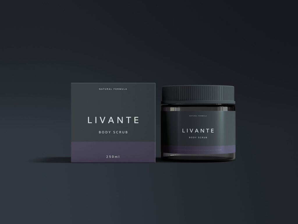 Cosmetic Glass Jar with Box Mockup