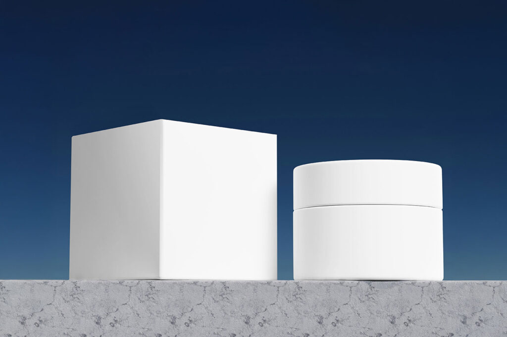 Cosmetic Jar With Box Mockup