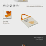 Cotton Shopping Bag Mockup in 3 Sights