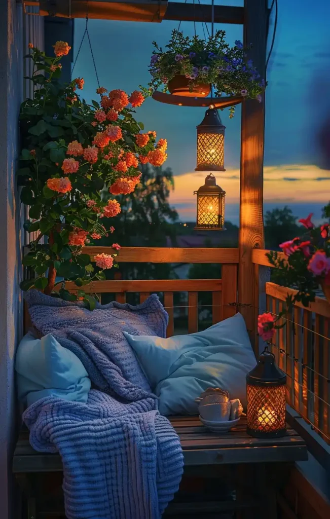Cozy Night Balcony Lanterns