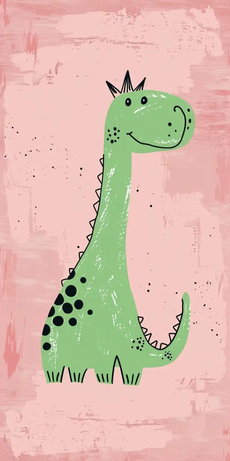 Crayon Dino on Pink ai prompt preview